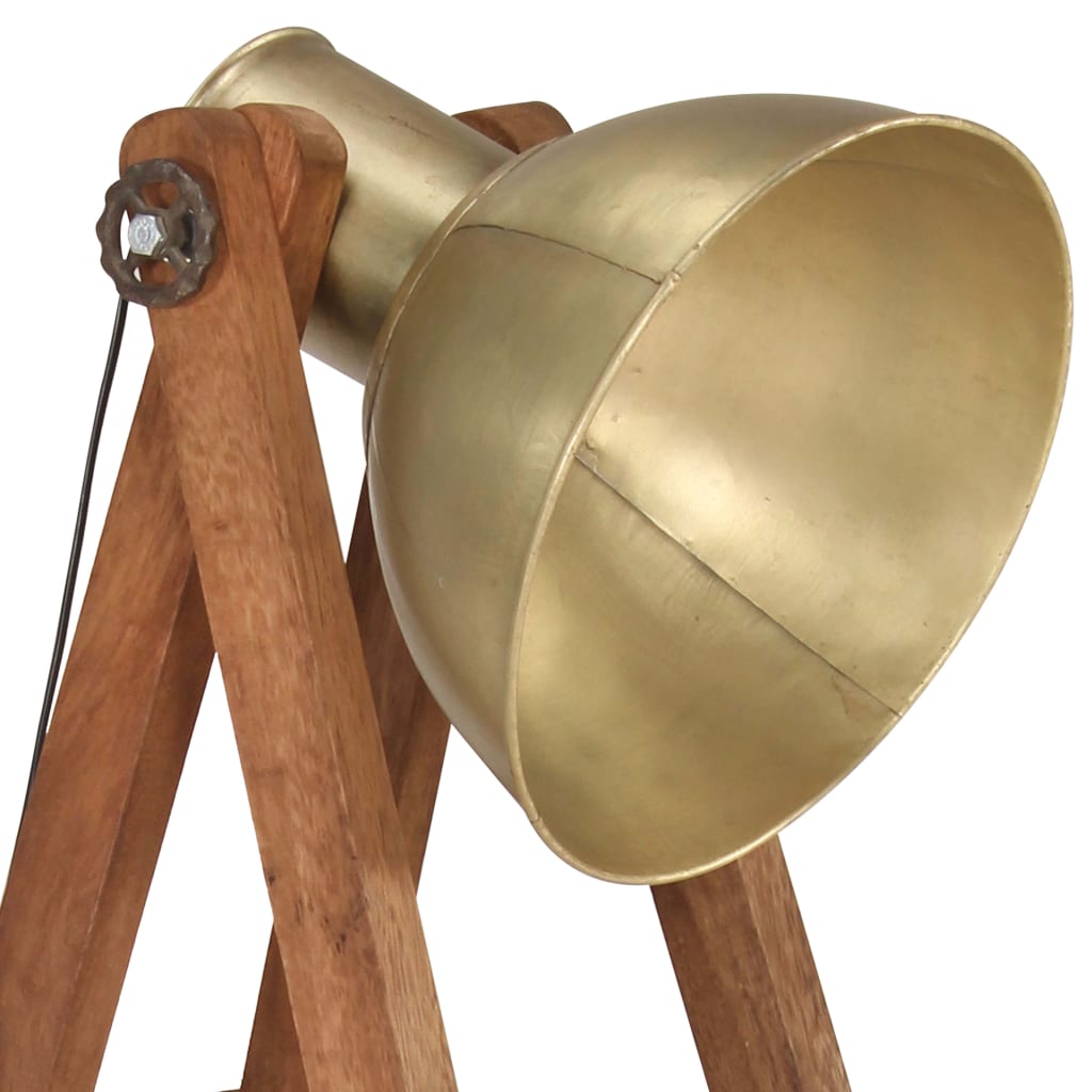 Lámpara De Pie Madera Maciza De Mango E27