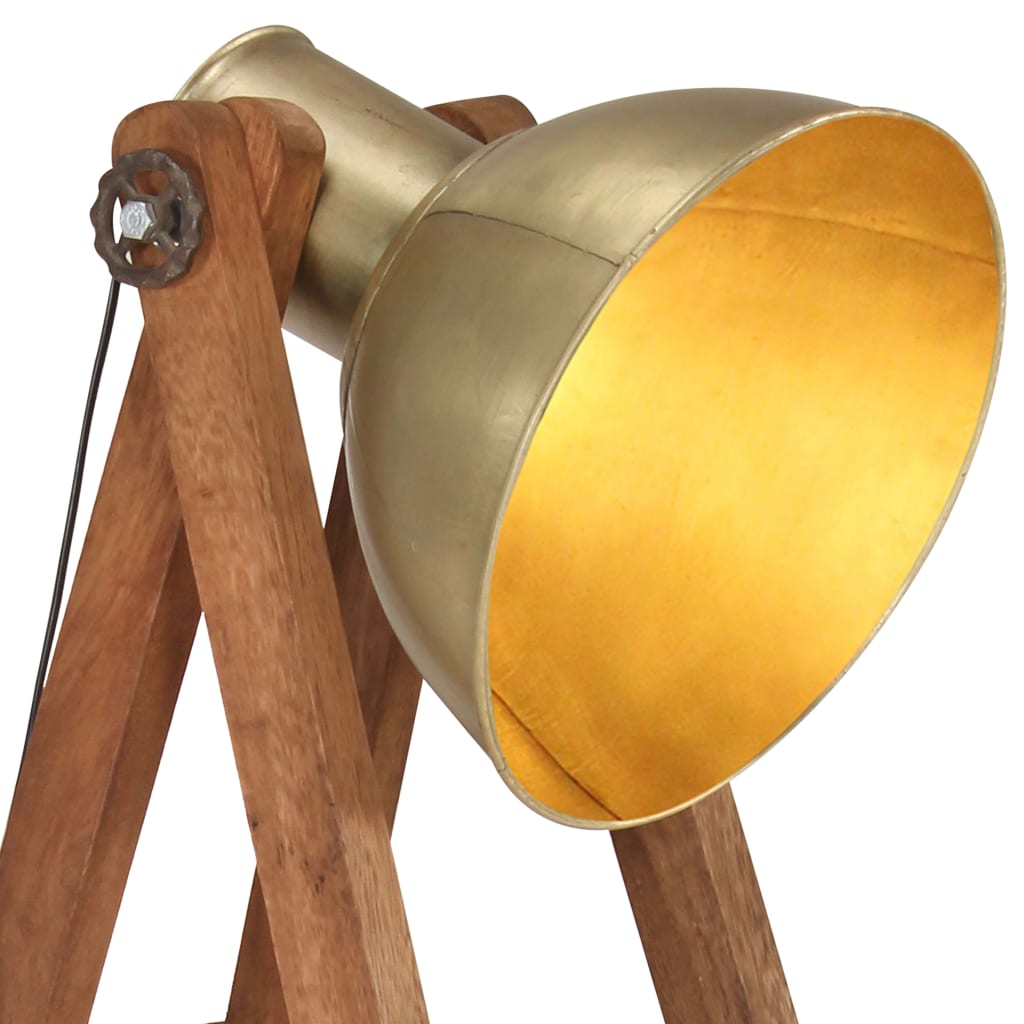 Lámpara De Pie Madera Maciza De Mango E27