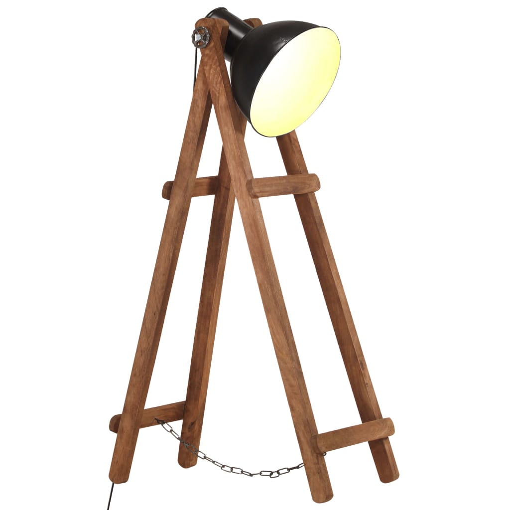 Lámpara De Pie Madera Maciza De Mango E27