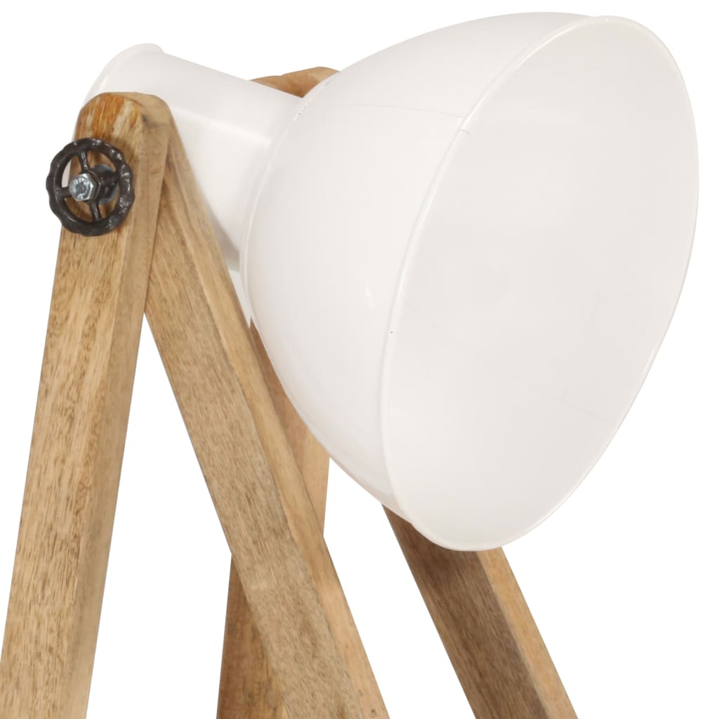 Lámpara De Pie 3 Piezas Madera Maciza De Mango E27
