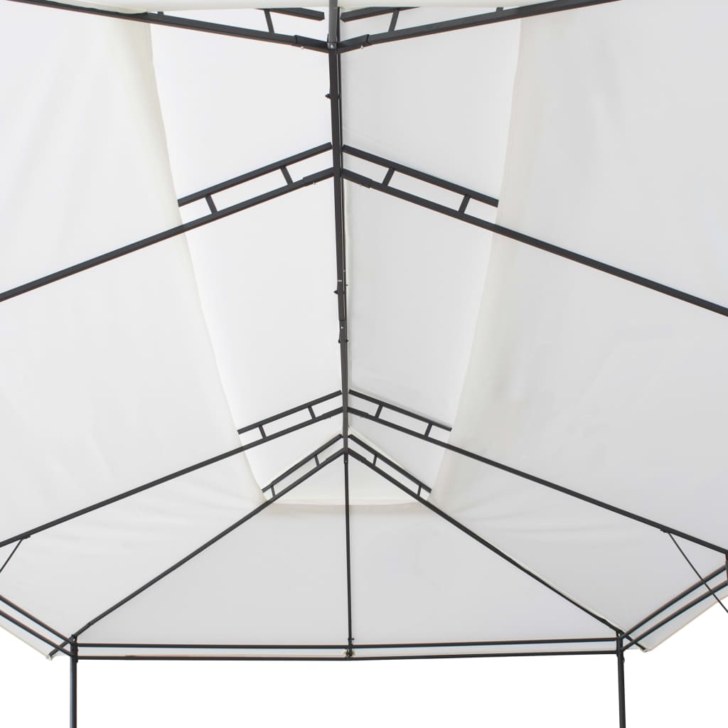 Cenador Con Cortinas 600X298X270 Cm Blanco 180G/M²