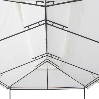 Cenador Con Cortinas 600X298X270 Cm Blanco 180G/M²