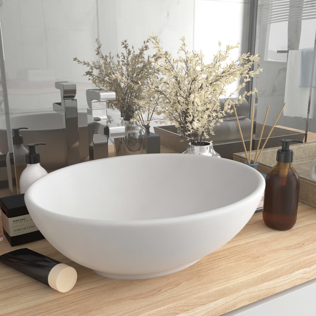 Lavabo De Lujo Ovalado Cerámica 40X33 Cm