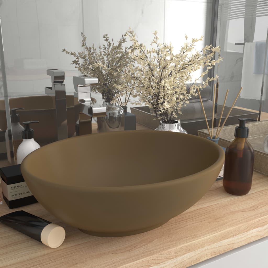Lavabo De Lujo Ovalado Cerámica 40X33 Cm