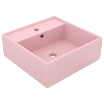 Lavabo Lujoso Cuadrado Rebosadero Cerámica 41X41 Cm