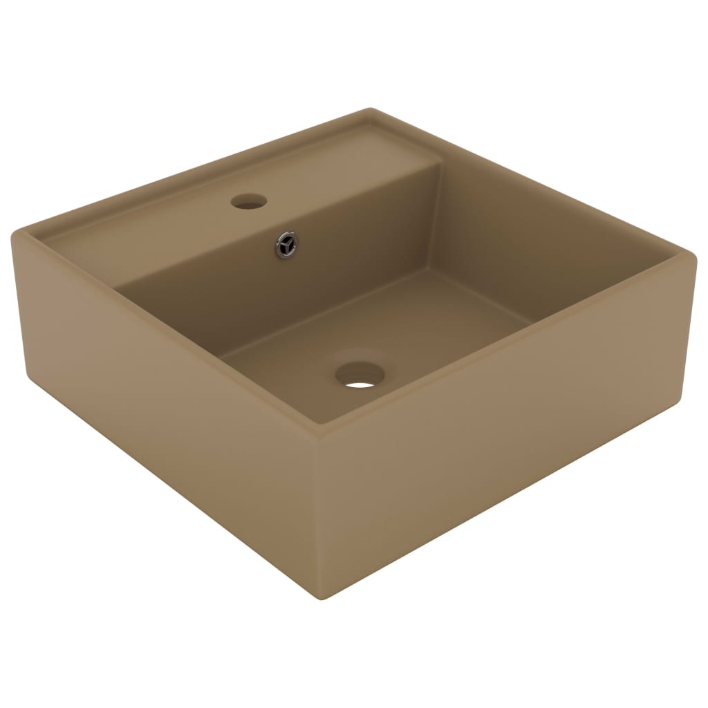 Lavabo Lujoso Cuadrado Rebosadero Cerámica 41X41 Cm