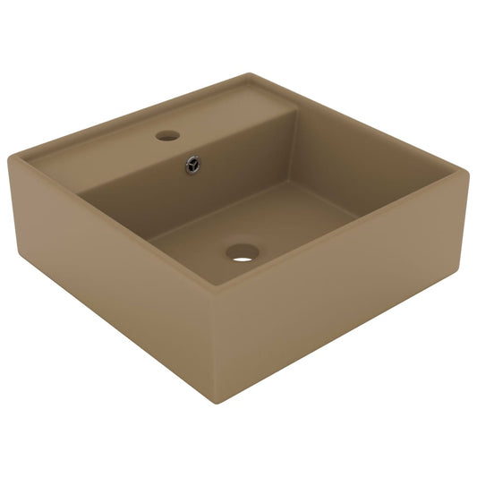 Lavabo Lujoso Cuadrado Rebosadero Cerámica 41X41 Cm