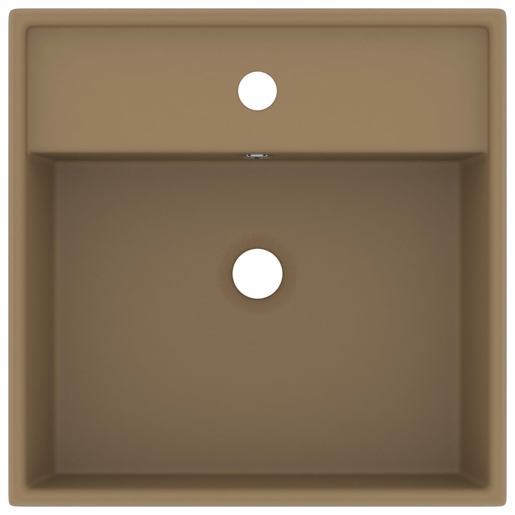 Lavabo Lujoso Cuadrado Rebosadero Cerámica 41X41 Cm