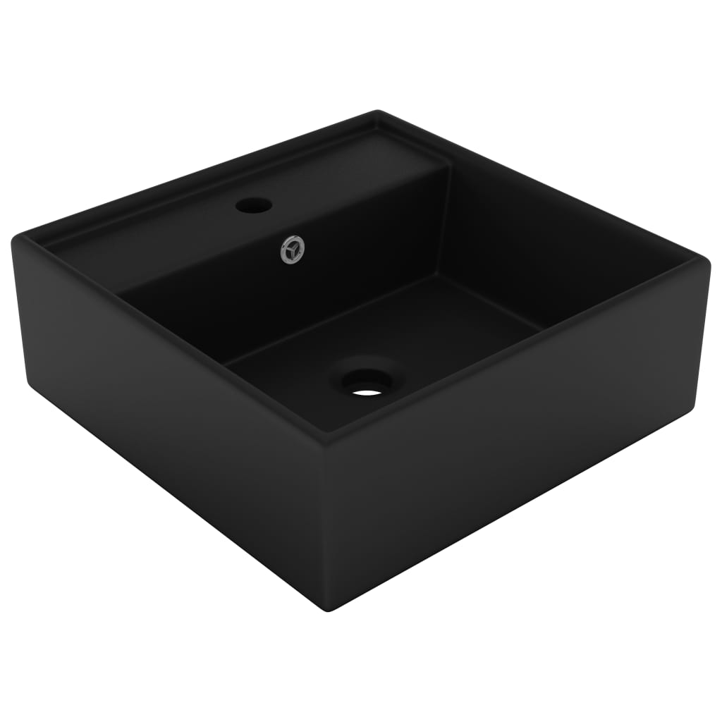 Lavabo Lujoso Cuadrado Rebosadero Cerámica 41X41 Cm