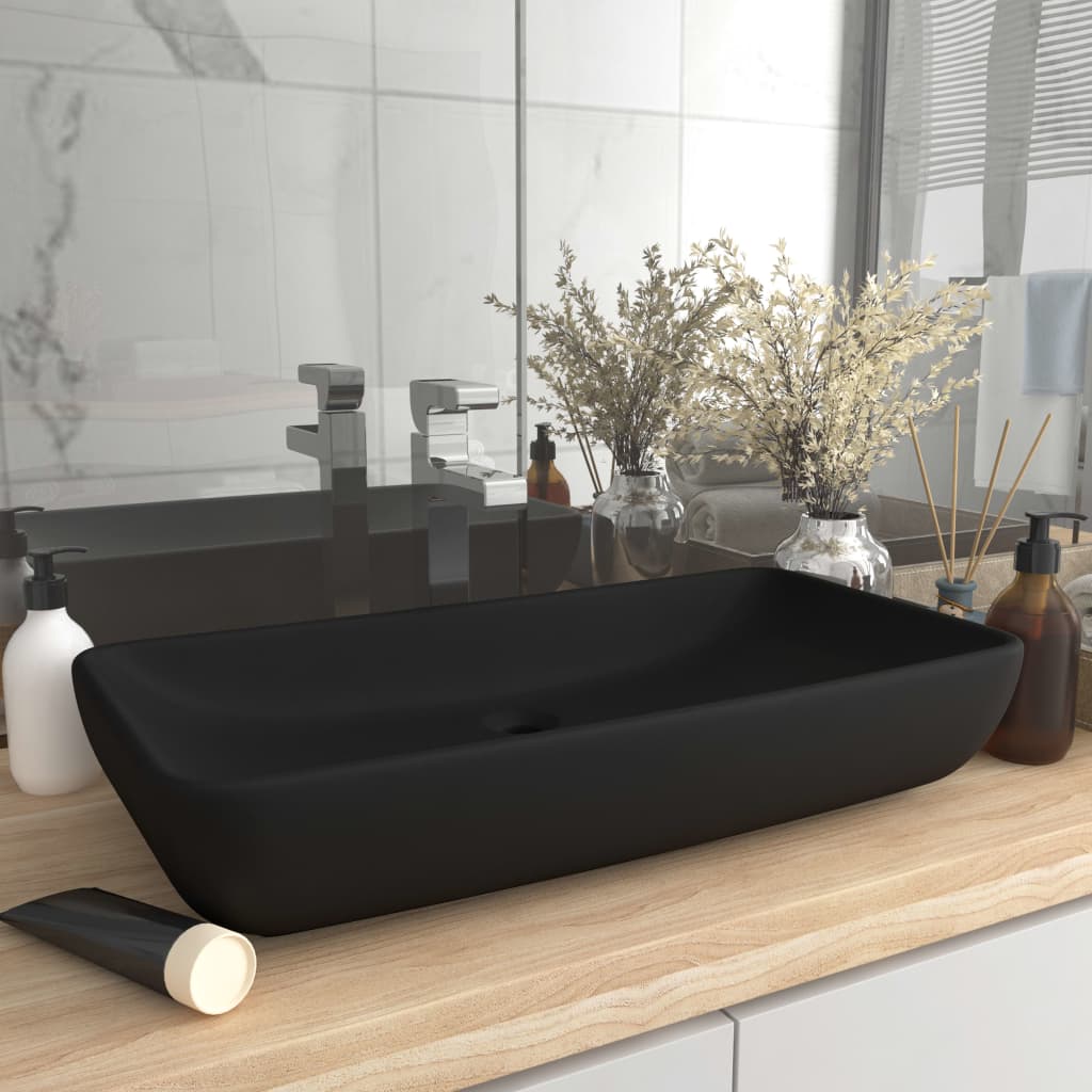 Lavabo Rectangular De Lujo Cerámica 71X38 Cm