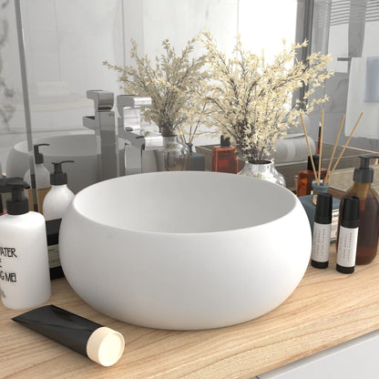 Lavabo De Lujo Redondo Cerámica 40X15 Cm