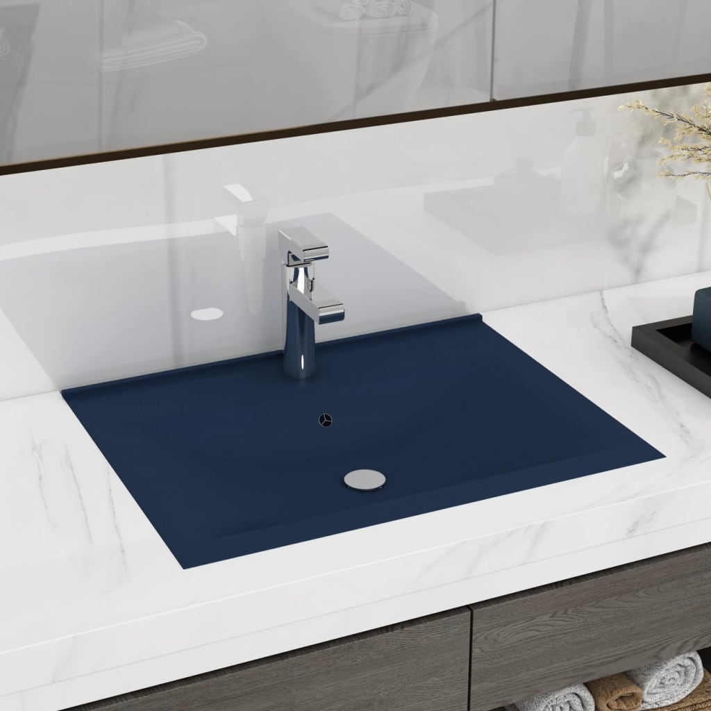 Lavabo De Lujo Con Grifo Cerámica 60X46 Cm Verde Claro