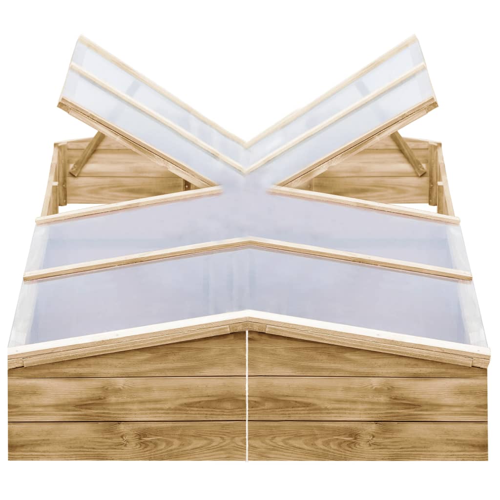 Invernadero De Madera De Pino Impregnada 2 Uds 200X50X35 Cm