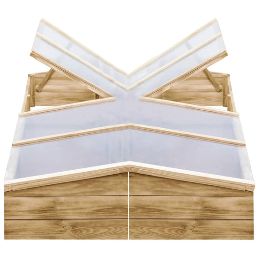 Invernadero De Madera De Pino Impregnada 2 Uds 200X50X35 Cm