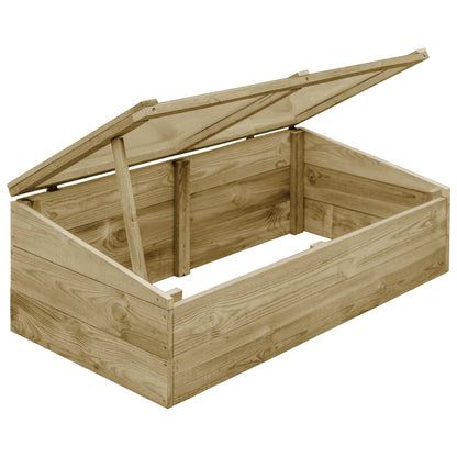 Invernadero De Madera De Pino Impregnada 2 Uds 100X50X35 Cm