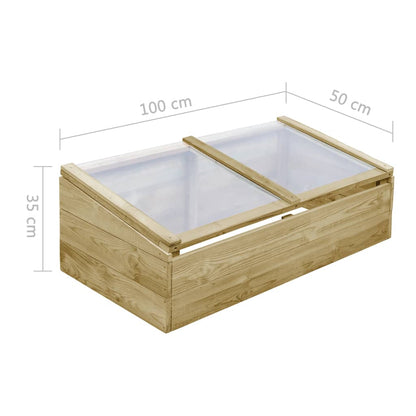 Invernadero De Madera De Pino Impregnada 2 Uds 100X50X35 Cm