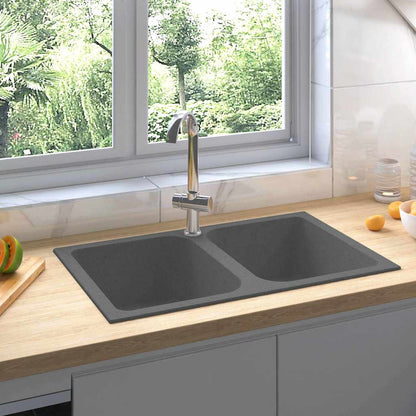 Fregadero De Cocina 76 X 48 X 30 Cm Cuarzo Y Resina