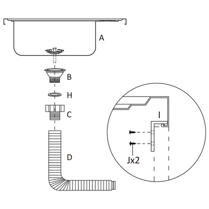Fregadero De Cocina Con Escurridor Acero Inox