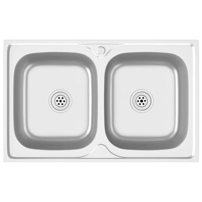 Fregadero De Cocina Doble Seno Acero Inoxidable