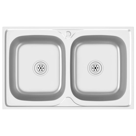 Fregadero De Cocina Doble Seno Acero Inoxidable