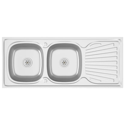 Fregadero De Cocina Doble Seno Acero Inoxidable
