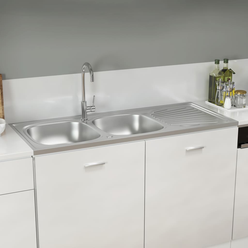 Fregadero De Cocina Doble Seno Acero Inoxidable