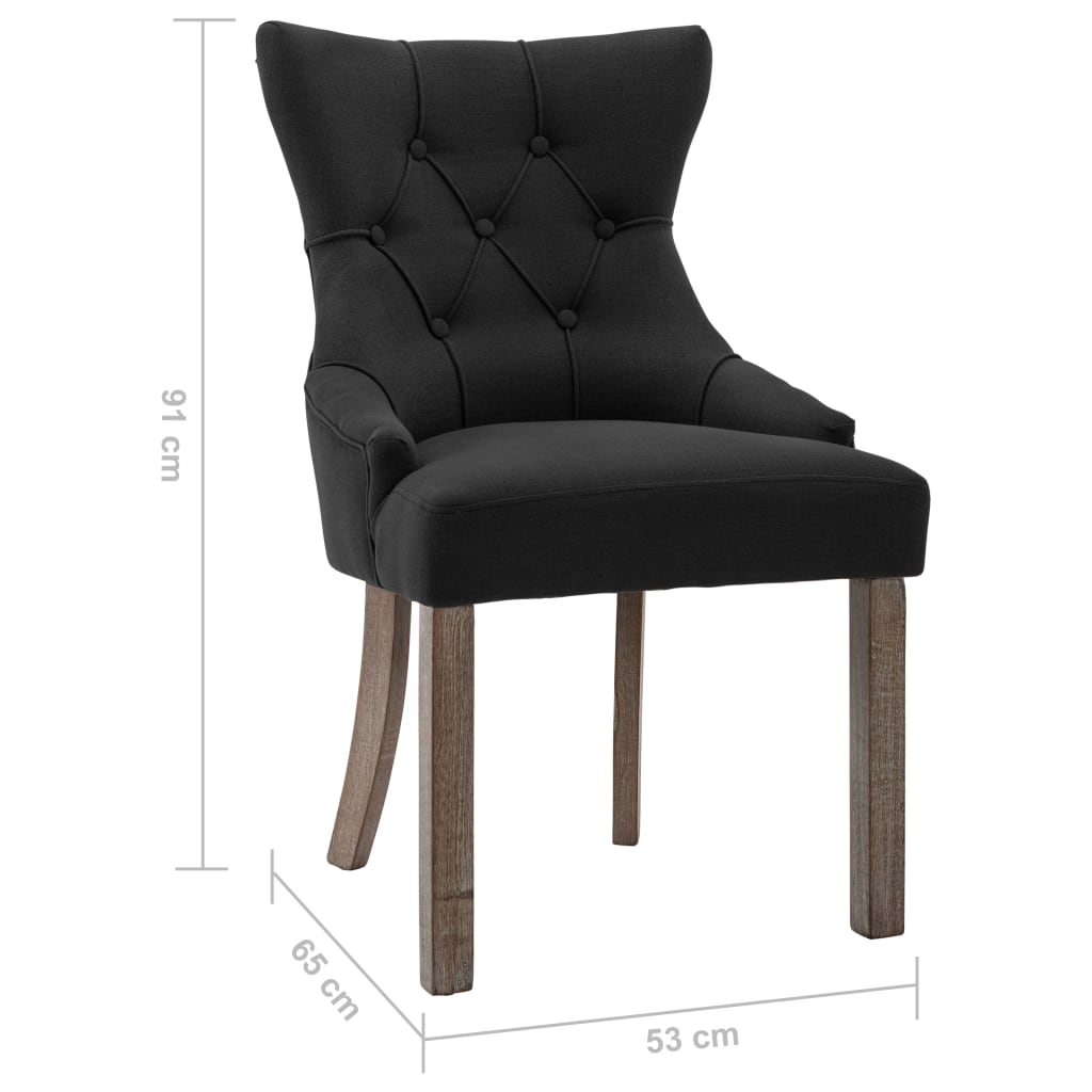 Sillas De Comedor 2 Unidades De Tela Negras