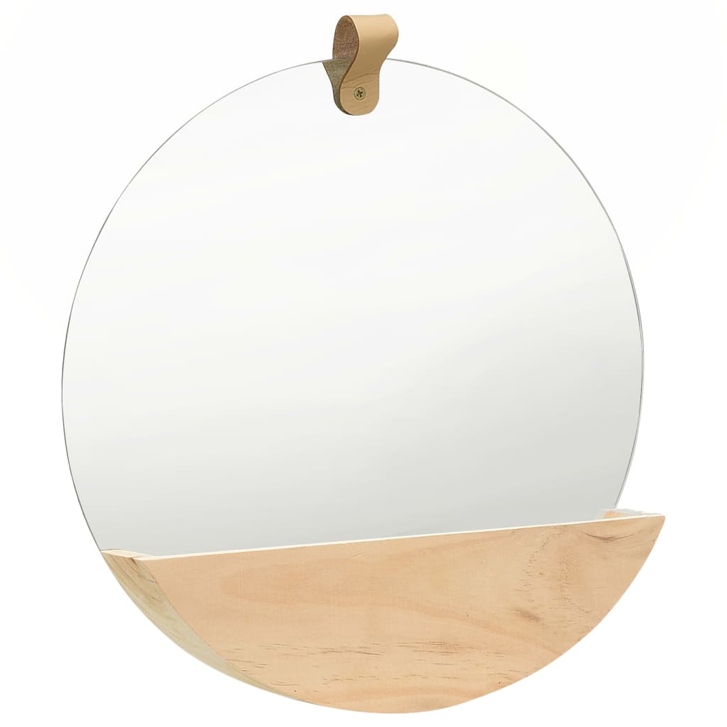 Espejo De Pared De Madera Maciza De Pino 35 Cm