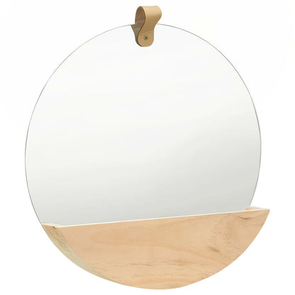 Espejo De Pared De Madera Maciza De Pino 35 Cm