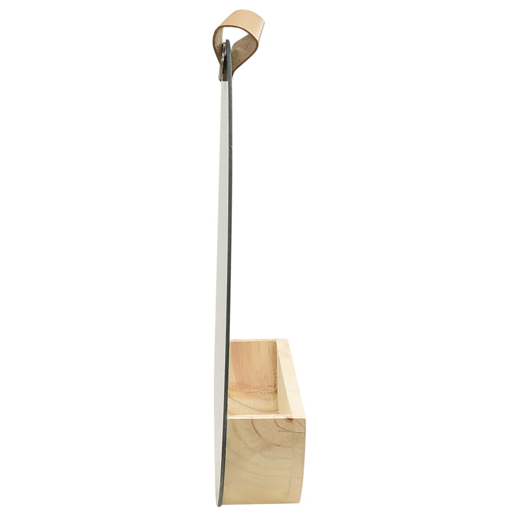 Espejo De Pared De Madera Maciza De Pino 35 Cm