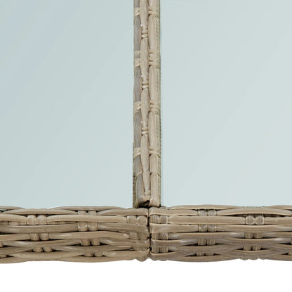 Mesa De Comedor Jardín Vidrio Y Ratán Pe Marrón 200X100X74 Cm