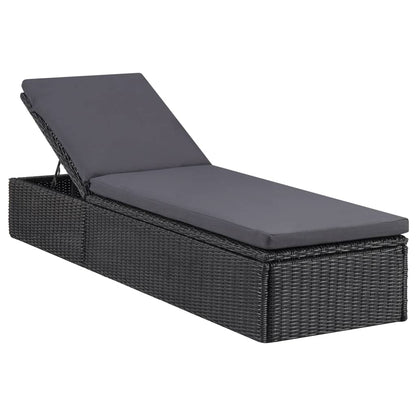 Tumbona De Ratán Sintético Marrón Y Gris Oscuro