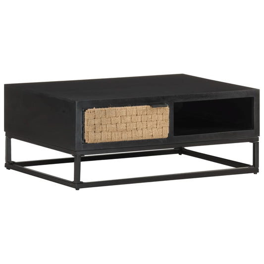 Mesa De Centro De Madera Maciza De Mango 90X60X35 Cm