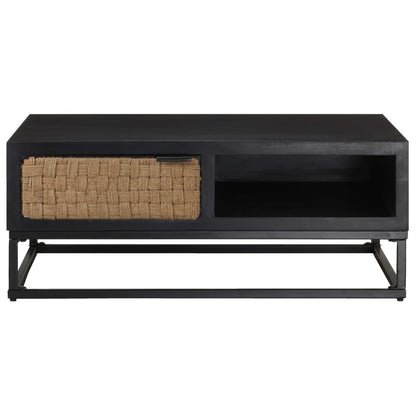 Mesa De Centro De Madera Maciza De Mango 90X60X35 Cm