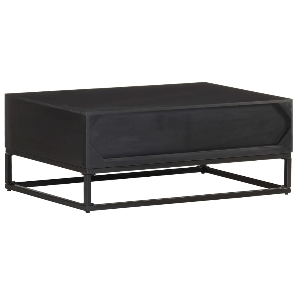 Mesa De Centro De Madera Maciza De Mango 90X60X35 Cm