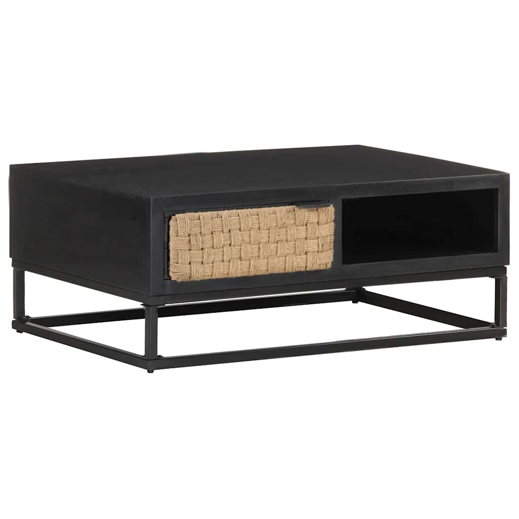 Mesa De Centro De Madera Maciza De Mango 90X60X35 Cm