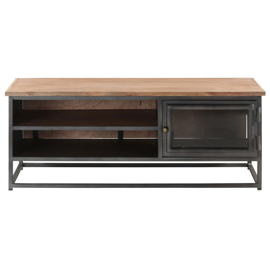 Mesa De Centro De Madera Maciza De Acacia Gris 90X50X35 Cm