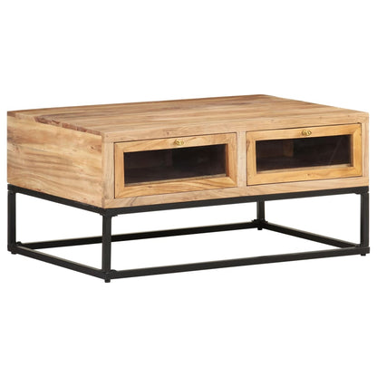 Mesa De Centro De Madera Maciza De Acacia 90X60X40 Cm