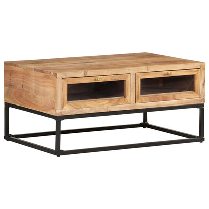 Mesa De Centro De Madera Maciza De Acacia 90X60X40 Cm