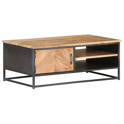 Mesa De Centro De Madera Maciza De Acacia 90X50X35 Cm