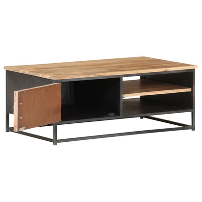 Mesa De Centro De Madera Maciza De Acacia 90X50X35 Cm