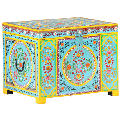 Caja Almacenaje Pintada A Mano 50X40X40 Cm Madera Mango Maciza
