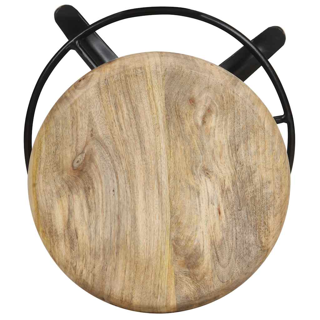 Taburetes De Cocina 2 Unidades Madera Maciza De Mango