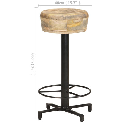 Taburetes De Cocina 2 Unidades Madera Maciza De Mango