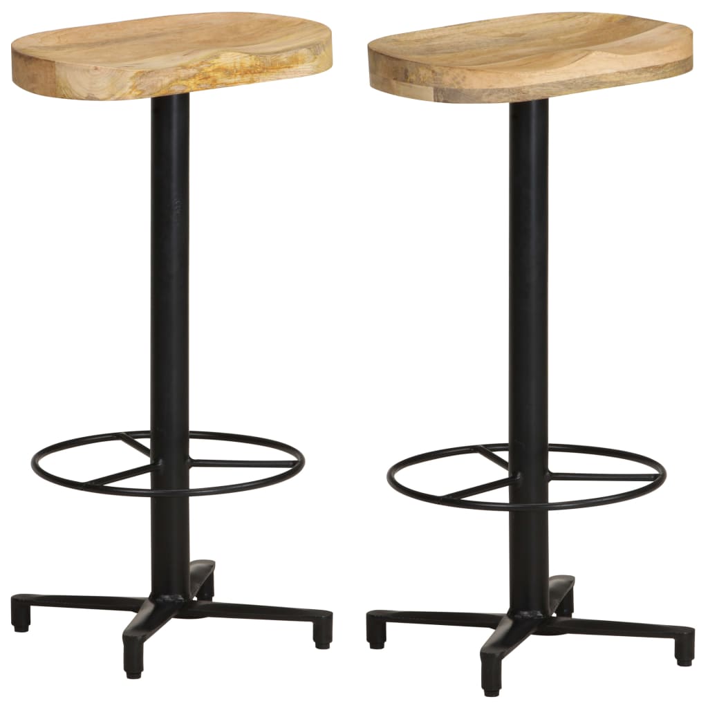 Taburetes De Cocina 2 Unidades Madera Maciza De Mango