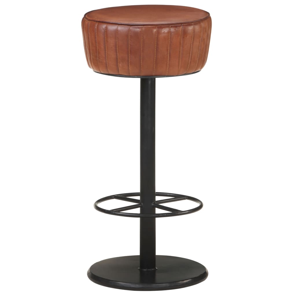 Taburete De Cocina De Cuero Auténtico Envejecido