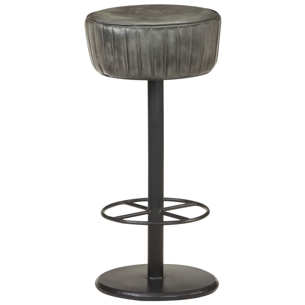 Taburete De Cocina De Cuero Auténtico Envejecido