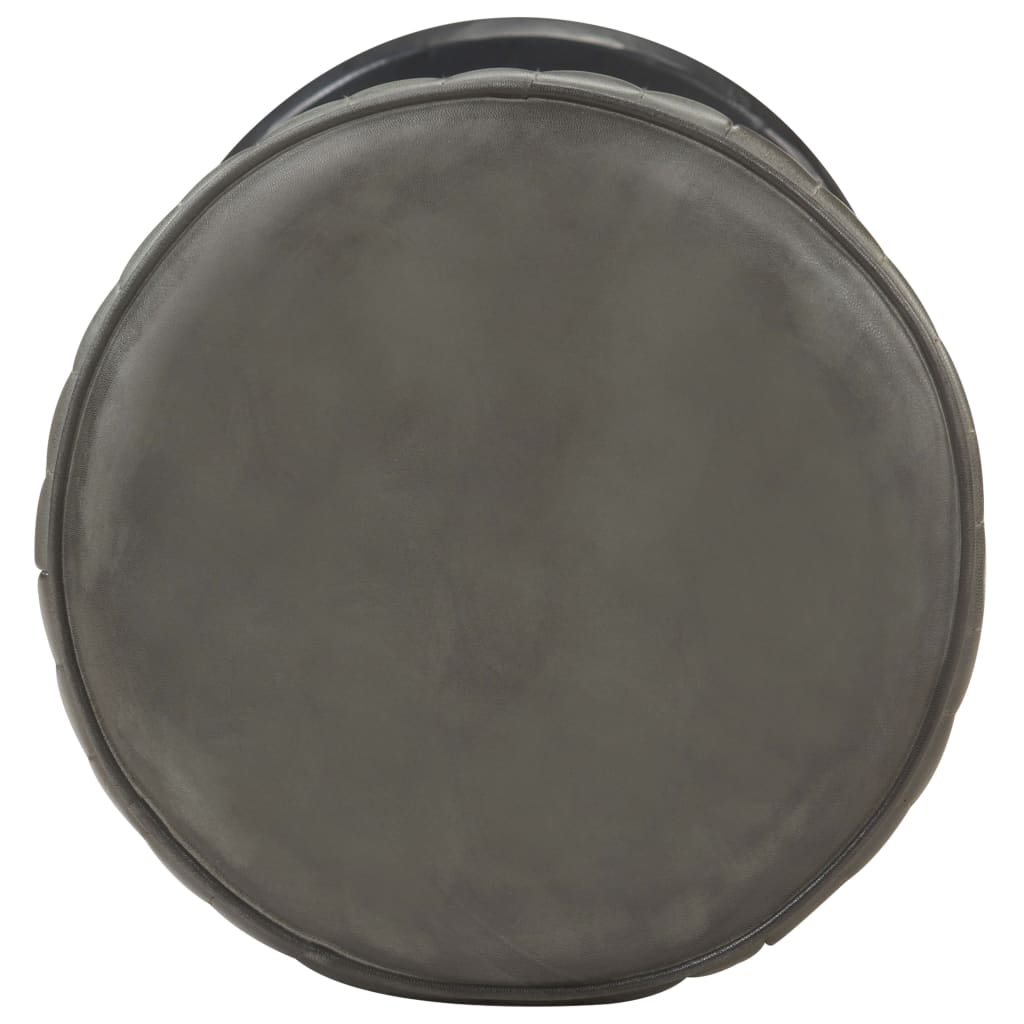 Taburete De Cocina De Cuero Auténtico Envejecido