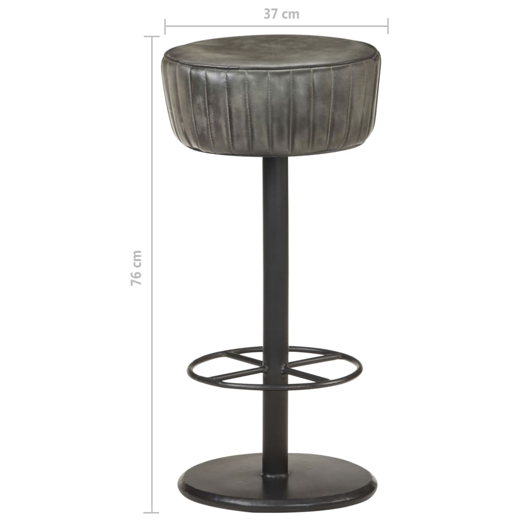 Taburete De Cocina De Cuero Auténtico Envejecido