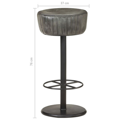 Taburete De Cocina De Cuero Auténtico Envejecido